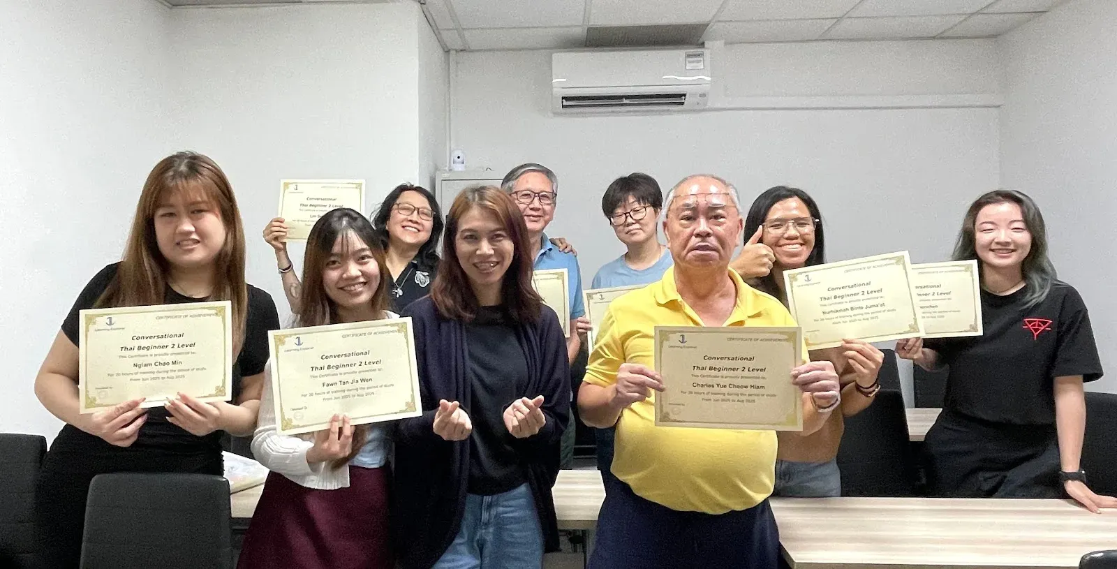 Thai Beginner graduates of all ages at the city campus